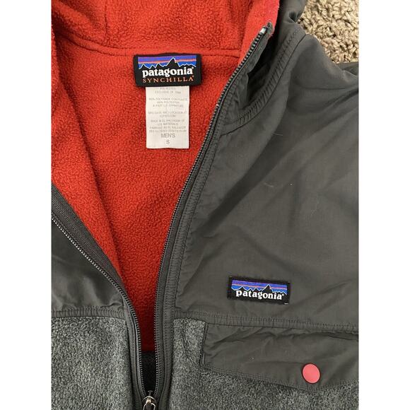 Patagonia Synchilla Snap T Shelled Hoodie Gray Pullover Fleece Jacket Mens Small - Picture 3 of 6